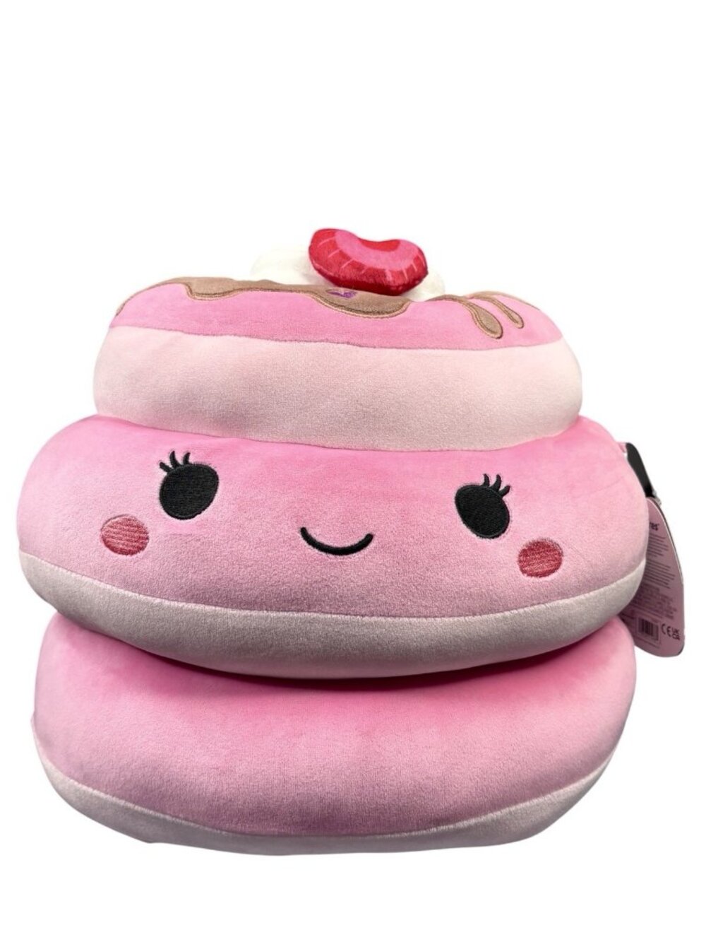 Squishmallow 12" Shelly Strawberry Pancake Stack Valentine Pink Soft Plush NWT